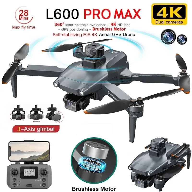 Drone Gimbal Brushless - Drone GPS professionnel L600 PRO MAX