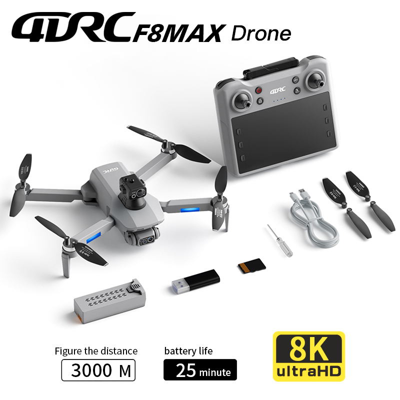 Drone Gimbal Brushless - Drone GPS F8 MAX, caméra professionnelle