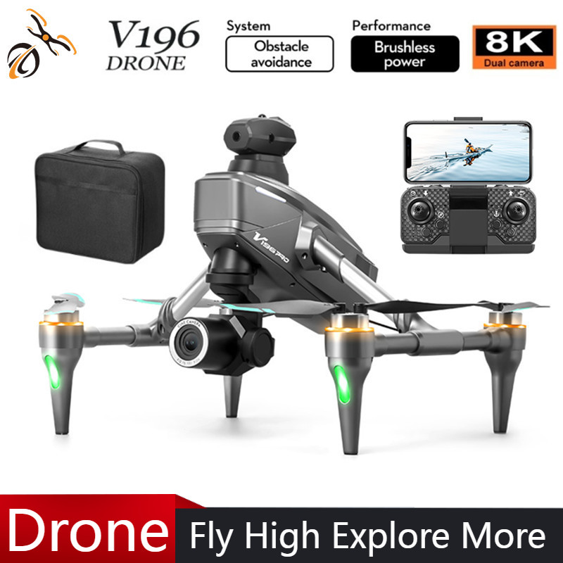 Drone Gimbal 2 Axis - Drone d'évitement d'obstacles automatique V196, caméra